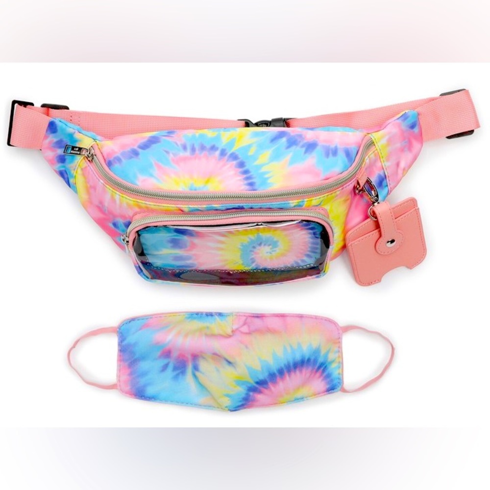 NWT Madden Girl Nylon Fanny Pack Belt Bag With Matching Mask